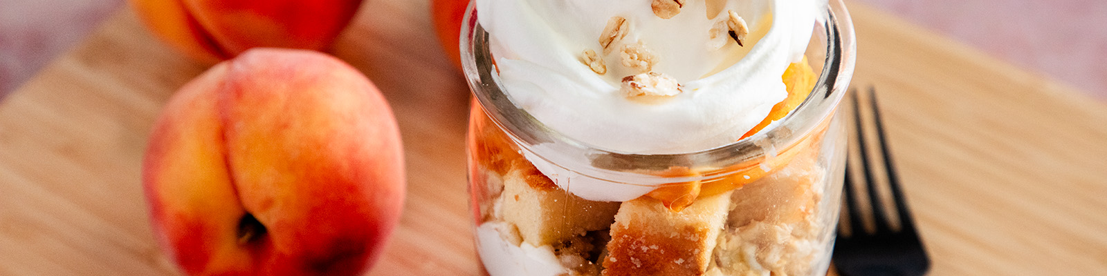 No Bake Peach Cobbler Trifle